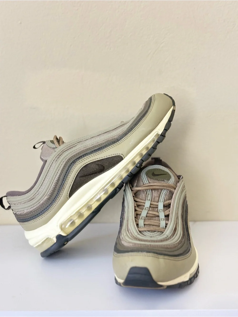 Nike Air Max 97 in Olive Green and Beige